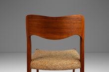 Load image into Gallery viewer, Set of Six (6) Møller Model #71 Dining Chairs in Solid Teak Original Fabric &amp; by Niels Møller for J.L. Møllers Møbelfabrik, Denmark, 1960&#39;s-ABT Modern
