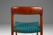 Load image into Gallery viewer, Set of Six (6) Moller Model 75 Dining Chairs by Niels Møller for J.L. Møllers in Pierre Frey Mombasa Turquoise Fabric , Denmark, 1960s-ABT Modern
