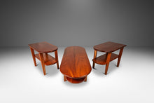 Load image into Gallery viewer, Set of Three (3) Art Deco Mid-Century Modern Coffee &amp; End Table Set Custom-Made in Solid Mahogany, USA, c. 1940s-ABT Modern
