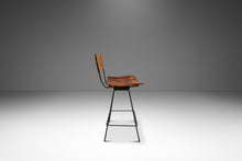Load image into Gallery viewer, Set of Three ( 3 ) MCM Wrought Iron Bar Stools in Maple &amp; Raffia Rope for by Arthur Umanoff for Raymor, USA, c. 1960s-ABT Modern
