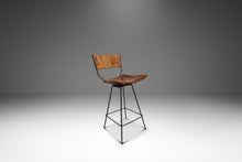 Load image into Gallery viewer, Set of Three ( 3 ) MCM Wrought Iron Bar Stools in Maple &amp; Raffia Rope for by Arthur Umanoff for Raymor, USA, c. 1960s-ABT Modern
