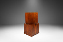 Load image into Gallery viewer, Set of Three ( 3 ) Mid-Century Modern Cube Brutalist End Tables / Pedestals in Walnut by Jack Cartwright for Founders, USA, c. 1960;-ABT Modern
