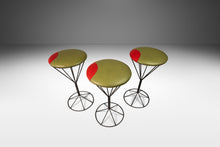 Load image into Gallery viewer, Set of Three (3) Mid Century Modern &quot;Martini&quot; Barstools in Wrought Iron in the Manner of Tony Paul, USA, c. 1960&#39;s-ABT Modern
