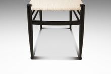 Load image into Gallery viewer, Set of Twelve (12) Mid-Century Italian Modern Bespoke Ebonized High-Back Dining Chairs in White Bouclé After Gio Ponti, Italy, c. 1960's-ABT Modern
