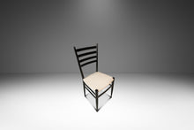 Load image into Gallery viewer, Set of Twelve (12) Mid-Century Italian Modern Bespoke Ebonized High-Back Dining Chairs in White Bouclé After Gio Ponti, Italy, c. 1960's-ABT Modern
