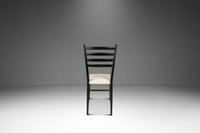 Load image into Gallery viewer, Set of Twelve (12) Mid-Century Italian Modern Bespoke Ebonized High-Back Dining Chairs in White Bouclé After Gio Ponti, Italy, c. 1960's-ABT Modern
