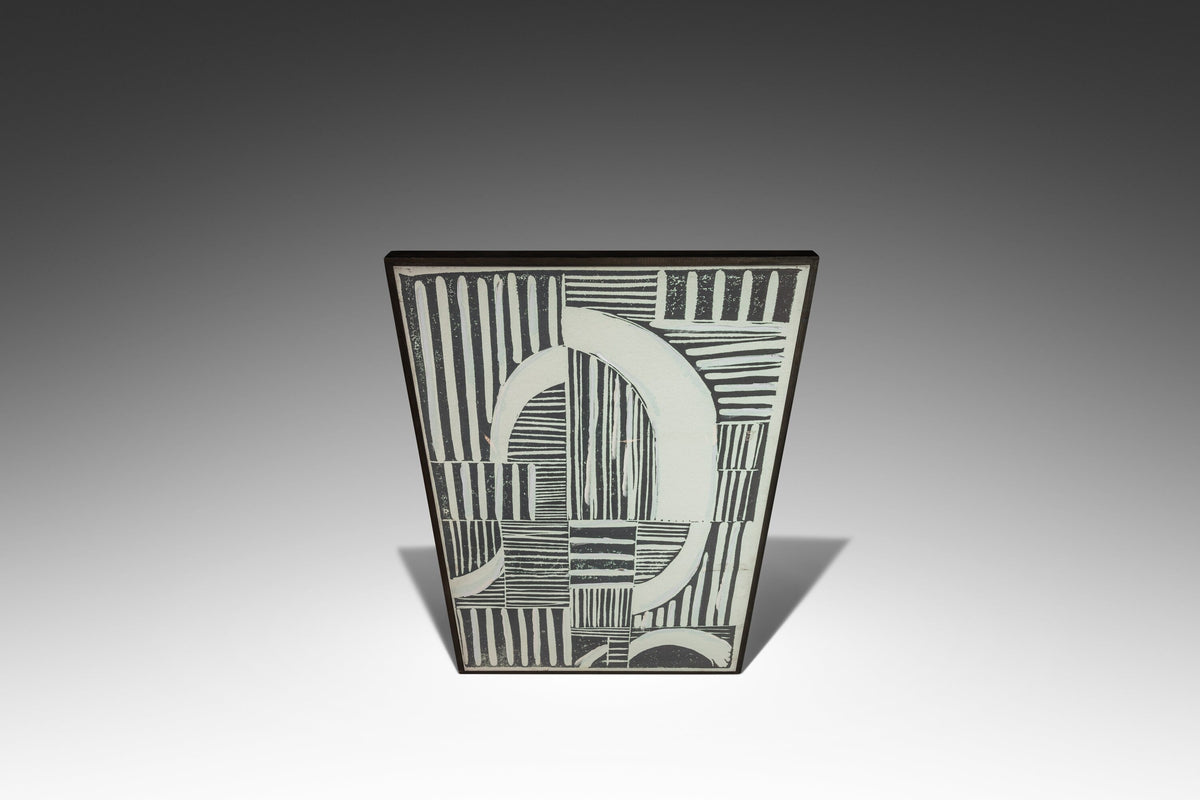 Set of Two (2) Abstract Linocut 