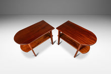 Load image into Gallery viewer, Set of Two (2) Art Deco Mid-Century Modern Custom-Made Occasional End Tables in Solid Mahogany, USA, c. 1940s-ABT Modern
