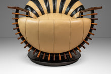 Load image into Gallery viewer, Set of Two (2) Art Deco Organic Modern "Luxor" Armchair / Lounge Chairs in Leather, Spruce &amp; Palmwood by Pacific Green, Australia, c. 2000s-ABT Modern
