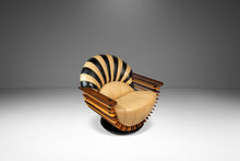Load image into Gallery viewer, Set of Two (2) Art Deco Organic Modern "Luxor" Armchair / Lounge Chairs in Leather, Spruce &amp; Palmwood by Pacific Green, Australia, c. 2000s-ABT Modern
