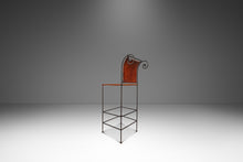 Load image into Gallery viewer, Set of Two (2) Counter Height Wrought Iron Spanish Hacienda Barstools with Hand-Worked Full Grain Leather, c. 1960s-ABT Modern
