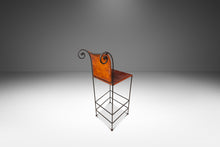 Load image into Gallery viewer, Set of Two (2) Counter Height Wrought Iron Spanish Hacienda Barstools with Hand-Worked Full Grain Leather, c. 1960s-ABT Modern
