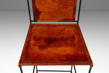 Load image into Gallery viewer, Set of Two (2) Counter Height Wrought Iron Spanish Hacienda Barstools with Hand-Worked Full Grain Leather, c. 1960s-ABT Modern
