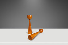 Load image into Gallery viewer, Set of Two ( 2 ) Danish Mid-Century Modern Wood-Turned Flared Tulip Candlestick Holders in Solid Ash, Denmark, c. 1960&#39;s-ABT Modern
