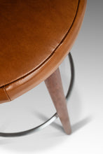 Load image into Gallery viewer, Set of Two (2) Danish Modern Barstools in Solid Teak &amp; Leather by Hugo Frandsen for Spøttrup Mobler, Denmark, c. 1960's-ABT Modern

