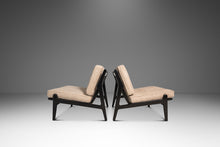 Load image into Gallery viewer, Set of Two (2) Danish Modern Ebonized Lounge Chairs in Bouclé Attributed to Ib Kofod Larsen for Selig, Denmark, c. 1950's-ABT Modern
