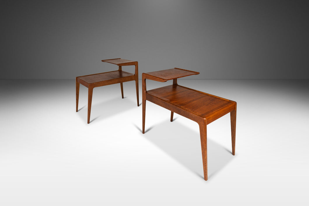 Set of Two (2) Danish Modern Two-Tier Side Tables in Teak by Kurt Østervig for Jason Møbler, Denmark, c. 1960's-ABT Modern