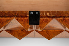 Load image into Gallery viewer, Set of Two (2) Futuristic Brutalist Italian Modern Sculptural Diamond Faced End Tables With Leather Tops, Italy, c. 1970s-ABT Modern
