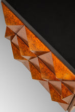 Load image into Gallery viewer, Set of Two (2) Futuristic Brutalist Italian Modern Sculptural Diamond Faced End Tables With Leather Tops, Italy, c. 1970s-ABT Modern
