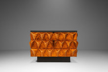 Load image into Gallery viewer, Set of Two (2) Futuristic Brutalist Italian Modern Sculptural Diamond Faced End Tables With Leather Tops, Italy, c. 1970s-ABT Modern
