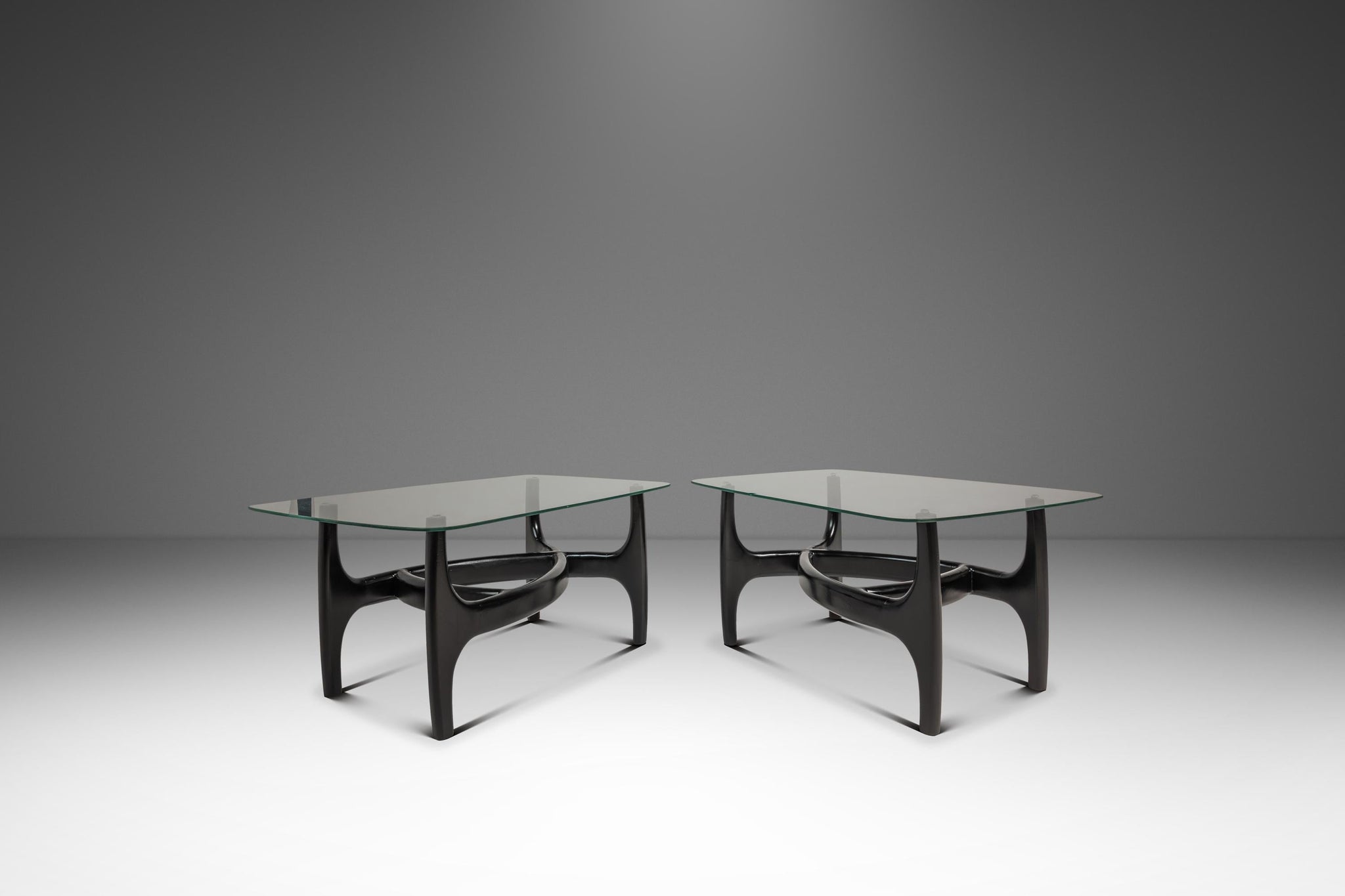 Set of Two (2) MCM Sculptural Biomorphic Side Tables / End Tables Afte