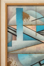 Load image into Gallery viewer, Set of Two (2) Matching Framed / Signed Mid-Century Modern Geometric Abstraction Oil on Canvas Paintings by Fred Blassingham, USA, c. 1980s-ABT Modern

