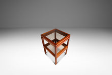 Load image into Gallery viewer, Set of Two (2) Mid-Century Danish Modern End Tables in Teak &amp; Smoked Glass by Kristiansen Thomassen, Denmark, c. 1970s-ABT Modern
