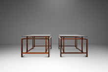 Load image into Gallery viewer, Set of Two (2) Mid-Century Danish Modern Rosewood &amp; Smoked Glass End Tables by Henning Nørgaard for Komfort of Denmark, c. 1960's-ABT Modern
