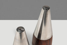 Load image into Gallery viewer, Set of Two (2) Mid-Century Danish Modern Salt and Pepper Shakers in Rosewood &amp; Stainless Steel, Denmark, c. 1960s-ABT Modern
