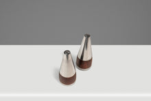 Load image into Gallery viewer, Set of Two (2) Mid-Century Danish Modern Salt and Pepper Shakers in Rosewood &amp; Stainless Steel, Denmark, c. 1960s-ABT Modern
