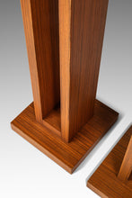 Load image into Gallery viewer, Set of Two (2) Mid-Century Modern 6 ft Freestanding Architectural Tower Floor Lamps in Oak After Frank Llyod Wright, USA, c. 1960s-ABT Modern
