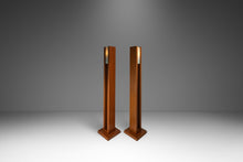 Load image into Gallery viewer, Set of Two (2) Mid-Century Modern 6 ft Freestanding Architectural Tower Floor Lamps in Oak After Frank Llyod Wright, USA, c. 1960s-ABT Modern
