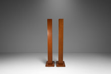 Load image into Gallery viewer, Set of Two (2) Mid-Century Modern 6 ft Freestanding Architectural Tower Floor Lamps in Oak After Frank Llyod Wright, USA, c. 1960s-ABT Modern
