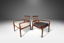 Load image into Gallery viewer, Set of Two (2) Mid-Century Modern Angular Arm Chairs in Walnut &amp; Velour by Foster McDavid, USA, c. 1960&#39;s-ABT Modern
