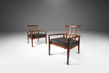Load image into Gallery viewer, Set of Two (2) Mid-Century Modern Angular Arm Chairs in Walnut &amp; Velour by Foster McDavid, USA, c. 1960&#39;s-ABT Modern
