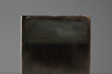 Load image into Gallery viewer, Set of Two (2) Mid-Century Modern Industrial Brutalist Cubes / End Tables / Pedestals in Patinaed Metal, USA, c. 1970s-ABT Modern
