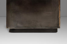 Load image into Gallery viewer, Set of Two (2) Mid-Century Modern Industrial Brutalist Cubes / End Tables / Pedestals in Patinaed Metal, USA, c. 1970s-ABT Modern

