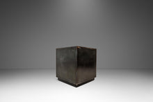 Load image into Gallery viewer, Set of Two (2) Mid-Century Modern Industrial Brutalist Cubes / End Tables / Pedestals in Patinaed Metal, USA, c. 1970s-ABT Modern
