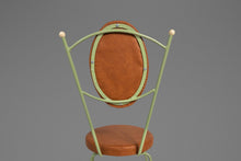 Load image into Gallery viewer, Set of Two (2) Mid-Century Modern Italian Outdoor Patio / Bistro Chairs in Wrought Iron &amp; Vinyl, USA, c. 1960s-ABT Modern
