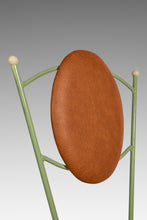 Load image into Gallery viewer, Set of Two (2) Mid-Century Modern Italian Outdoor Patio / Bistro Chairs in Wrought Iron &amp; Vinyl, USA, c. 1960s-ABT Modern
