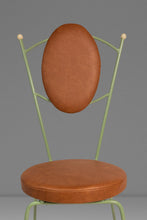 Load image into Gallery viewer, Set of Two (2) Mid-Century Modern Italian Outdoor Patio / Bistro Chairs in Wrought Iron &amp; Vinyl, USA, c. 1960s-ABT Modern
