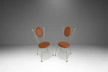 Load image into Gallery viewer, Set of Two (2) Mid-Century Modern Italian Outdoor Patio / Bistro Chairs in Wrought Iron &amp; Vinyl, USA, c. 1960s-ABT Modern
