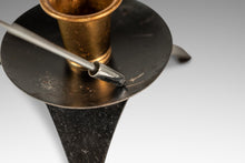 Load image into Gallery viewer, Set of Two (2) Mid-Century Modern Space Age Atomic Era Low Profile Metal Candlestick Holders, USA, c. 1960s-ABT Modern
