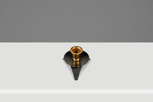 Load image into Gallery viewer, Set of Two (2) Mid-Century Modern Space Age Atomic Era Low Profile Metal Candlestick Holders, USA, c. 1960s-ABT Modern
