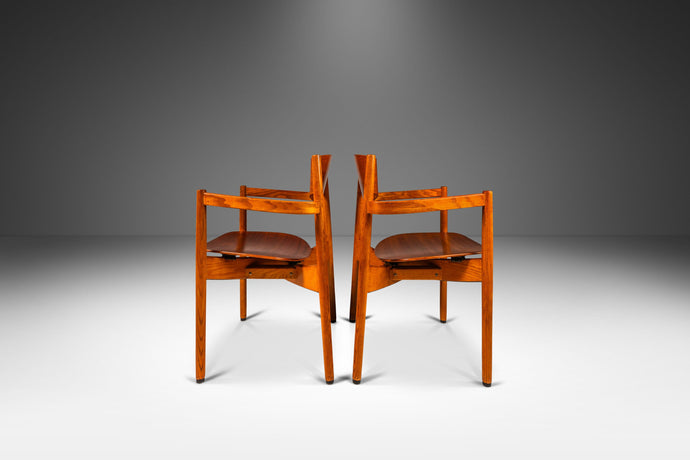 Set of Two (2) Mid-Century Modern Stacking General Purpose Chairs in Oak & Walnut by Jens Risom for Jens Risom Design, USA, c. 1960'-ABT Modern