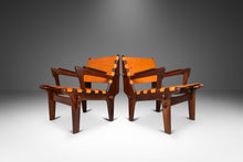 Load image into Gallery viewer, Set of Two (2) Mid-Century Modern Tooled Leather Sling / Safari Lounge Chairs by Angel Pazmino, Ecuador, c. 1960s-ABT Modern
