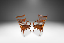 Load image into Gallery viewer, Set of Two (2) Mid-Century Modern Windsor &quot;Centennial&quot; Chairs in Solid Walnut by Kipp Stewart for Drexel, USA, c. 1960&#39;s-ABT Modern
