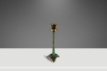 Load image into Gallery viewer, Set of Two (2) Mid-Century Post Modern Judaica Candlestick Holders in Brass and Acrylic Paint by Oppenheim, Israel, c. 1985-ABT Modern
