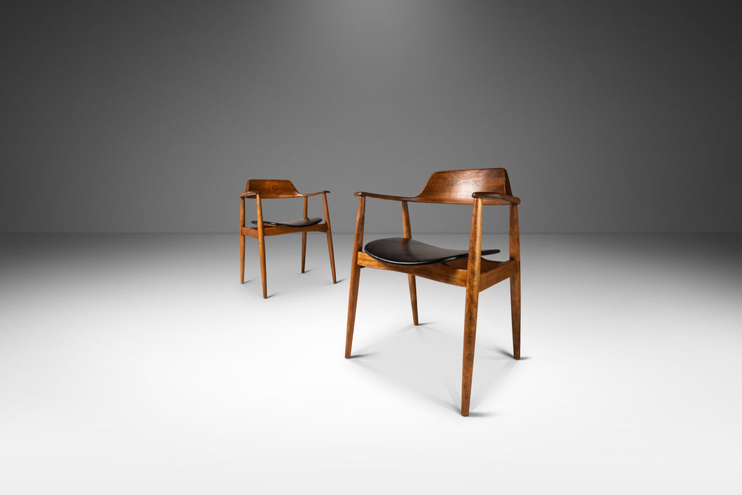 Set of Two (2) Model 411 Armchairs in Solid Beech by Hartmut Lohmeyer for Wilkahn, Germany, c. 1950's-ABT Modern