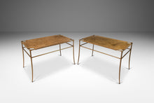 Load image into Gallery viewer, Set of Two (2) Petite Mid-Century Modern Accent Benches in Animal Hide &amp; Leather After T.H. Robsjohn-Gibbings, USA, c. 1980&#39;s-ABT Modern
